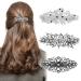 Molain 3 Pcs Large Diamante Flower Leafy Barrette Bridal Wedding Silver Hairpins Crystal Pearl Flower Design Hair Clip Vintage Antique Style Hair Barrette Hair Accessories for Women Girls (Style B)