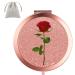Dynippy Compact Mirror Round Rose Gold 2 x 1x Magnification Makeup Mirror for Purses and Travel Folding Mini Pocket Mirror Portable Hand for Girls Woman Mother - Red Rose A-red Rose