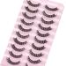 ALICE A-Short Cat Eye Lashes 10 Pairs | Natural Look Russian Strip Lashes DD Curl Wispy False Eyelashes | Faux Mink Clear Band for Women - Buy Online on GoSupps.com