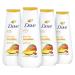 Dove Body Wash Glowing Mango & Almond Butter 4 Count for Renewed Healthy-Looking Skin Gentle Skin Cleanser with 24hr Renewing MicroMoisture 20 oz