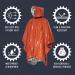 Emergency Survival Poncho Set with Thermal Mylar Blankets - Camping, Hiking, Bug Out Bag Gear - Includes Whistle & Paracord String (Orange) - Buy Online on GoSupps.com
