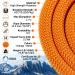 High Strength 10.5mm Static Rock Climbing Rope - 32 Feet - UIAA Certified - Heavy Duty Mountaineering Gear in Orange - Buy Online on GoSupps.com