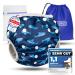 Kidverse swimming diaper baby 0-3 years - skin -friendly swimming diapers reusable & sucking strong - baby swimming diaper including a carrying bag & laundry net - size adjustable swimming diapers baby sharks blue