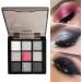 Silver Grey Eyeshadow Palette - Dark Shimmer Hue Rich Pigment Powder Silky Blend Formula Sparkling Metallic Glow | 9 Colors Eye Makeup Long Lasting - Buy Online on GoSupps.com