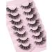 JIMIRE False Eyelashes Natural Look Faux Mink Lashes Fluffy Wispy Y2K Style Eyelashes Cat Eye Lashes That Look Like Eyelash Extensions 16mm Strip Eyelashes 7 Pairs Pack - Buy Online on GoSupps.com