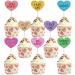 48Pcs Valentine's Day Heart Cupcake Topper Glitter Heart Cupcake Toothpicks for Valentine's Day Bridal Shower Anniversary Wedding Party Cake Decorations