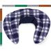 Cozy Neck Pillow with Stand-Up Collar & Heat Pad - St. Johns Wort & Flannel Check Blue - Perfect for Relaxation & Travel - Buy Online on GoSupps.com