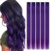 Runature clip in extensions real hair 45cm purple hair extension clip real hair invisible 5pcs clip in double tresse extensions real hair silky hair 25g/package color purple 45cm-25g #purple