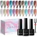 SUPWEE Reflective Cat Eye Gel Polish Kit with Magnet 12 Colors Glitter Holographic 9D Magnetic Nail Polish Gel Cateye Effect Gel Polish for Home DIY Manicure Nail Salon 146