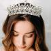 AW BRIDAL Women's Crystal Wedding Queen Crown - Silver | Headpieces for Bride, Pageant, Quinceanera, Prom - Buy Online on GoSupps.com