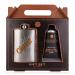 Accentra gift set men's collection for men flat man made of stainless steel and 60ml bathroom and shower gel in a gift box made of power paper brown - black
