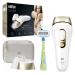 Braun IPL Silk Expert Pro 5 Visible Hair Removal For Women & Men With Venus Razor and Precision Head Premium Pouch Alternative For Laser Hair Removal PL5124 White/Gold