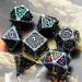 Cusdie Metal Dagger Design Polyhedral Dice Set - 7 PCs DND Metal Dice in Metal Box for RPG, D&D, MTG - Colorful Black - Buy Online on GoSupps.com