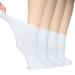 Hugh Ugoli Women Diabetic Ankle Socks, Super Soft, Thin Bamboo Socks, Wide, Loose, Non-Binding Top,Seamless Toe, 4 or 8 Pairs 6-9 01- White (4 Pairs)