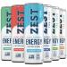 Zest Plant Powered Natural Energy Sparkling Drink - Variety-Pack - 150mg Caffeine + 100 mg L-Theanine - 12oz Can, 12 Pack - Low Sugar, 60 Calories, Healthy Coffee Substitute, Non GMO High Caff Blend Assorted 12 Fl Oz (Pack of 12)
