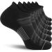 FITRELL Men's Ankle Running Socks 6-Pack - Low Cut Cushioned Athletic Sports Socks - Black+Gray - Size 9-12 - Buy Online on GoSupps.com