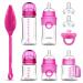Smilo Baby Bottle Feeding Gift Set - Bottle Set with 100% Silicone Newborn Pacifier  Replacement Nipples and Baby Bottles Cleaning Brush - Perfect Essentials and Gift for Girls & Boys - Pink