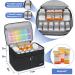 Medicine Storage Bag | Double Layer Pill Organizer with Lockable Zipper | Adjustable Divider for Pills & Medical Supplies - Travel Carrying Bag in Black - Buy Online on GoSupps.com