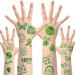 Haooryx 24Sheet Mental Health Awareness Tattoos Temporary Decoration Waterproof Green Ribbon Support Not Stigma Fake Tattoo Sticker for Adult Teens School Fundraiser Event Mental Health Handout Supply