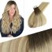 FSHINE intact hair extensions real hair tape extensions real hair balayage blond 10 pieces 20m 35cm remy invisible tape extensions straight real hair virgin hair extensions tape #2/18/25