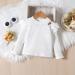 Miipat Baby Girl Clothes Set | Fall Winter Outfit with Pullover Tops and Mini Skirt | 2-3 Years | White & Khaki - Buy Online on GoSupps.com
