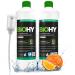 Biohy floor cleaner for all wiping robots with orange scent (2 x 1 liter) + dosierer |Foam arm & strip -free |Sustainable 1: 200 concentrate for all floors sunny orange 1 l (2 Pack)