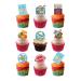 24 Stand Up Bon Voyage Travel Adventure Themed Edible Wafer paper Cake Toppers Decorations