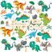 Glitter Dinosaur Temporary Tattoos for Kids Boys - 36 Silver Styles  Birthday Party Supplies  Dinosaur Party Favors