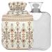 Naanle Flower tribal ethno hot water bottle with reference heat and cold therapy Transparent hot water bottle 2l large hot hot water bottle for bed hand feet heat pain relief