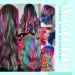 Runature Colorful Clip-In Hair Extensions - 40cm Real Hair - Blue Pink Teal - 5PCS 25g Party Hair - Buy Online on GoSupps.com