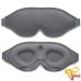 2023 Innovative Sleeping Mask for Men and Women 100% Light Blocking Ergonomic Adjustable Eye Mask with Earplugs for Sleep Nap Meditation Travel Comfortable Night's Sleep (Grey)