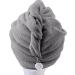 Polyte Hair Turban | Microfiber Hair Towel 30x71 cm in Dark Gray Gray Pink & White | Fast International Shipping - Buy Online on GoSupps.com