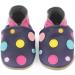 Dotty Fish Soft Leather Baby Shoes - Navy Toddler Shoes for Girls, Multi-Coloured Spotty Dotty Design, Size 2-3 Years (8 UK Child) - Buy Online on GoSupps.com
