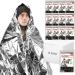 72 HRS MIL-SPEC Emergency Space Blankets Mylar Survival or Emergency Thermal Blankets for Camping Hiking Marathon First Aid Emergency Preparedness Extreme Weather Shelter (12-Pack)