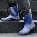 HSBDNZQ Men's Waterproof PVC Rain Boots - Lightweight, Durable, Slip-Resistant Garden Boots in Blue-Orange - Ideal for Farming, Gardening, Fishing (Size 9) - Buy Online on GoSupps.com
