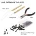 Professional Hair Extension Kit - Plier, Hook, Loop Needle, 200 Silicone Micro Rings, Feather & Tinsel Hair (Light Brown) - 1 Pack - Buy Online on GoSupps.com
