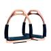 ExtremE GLOSS ROSE GOLD BENDY SAFETY FLEXI STIRRUPS HORSE RIDING S/STEEL WITH STRONG TREADS 4.75" 12cm NEW