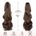 DCBABOO Wavy Clip-In Ponytail Extensions - Dark & Light Brown 45cm 140g Synthetic Hair - Buy Online on GoSupps.com