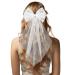 PEOVLVN White Hair Bow Bridal Hair Accessories Bride Bow Hair Clips Large Hair Bow Wedding Veil Bachelorette Party Favors Engagement Party Accessories Bride Bridesmaid Gifts