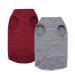 WEONE Dog Summer T-Shirts Striped Cotton Vest,Pet Breathable Soft Basic Clothes for Small Medium Larg Boy Girl Dogs,M Medium (Pack of 1) Black+Red(1 Pack include 2 pcs)