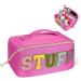 Aucuu Premium Nylon Cosmetic Bag Travel Organizer - Large Capacity Waterproof Zipper Bag for Women (Pink) - Buy Online on GoSupps.com