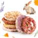 Abiz 6 pieces of rabbits cake luffa natural luffa with flower leaves guinea pig feed rabbit toys for hamsters rabbits rats chinchilla M9