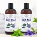 All Natural Body Wash for Women & Men with Sensitive Skin 2PK   Best pH Balance Shower Gel Liquid for All Skin   Moisturizing Sulfate Free Body Soap Gel Liquid   Chemical Free Cleanser Sweet Peppermint 2PK