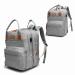 Diaper Bag Backpack, Rabjen Transformable Baby Bag, Spacious Enough for Twins' Stuff, Travel Expandable Back Pack Gray