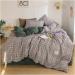 Plaid Bedding Set Green Double Sheet Duvet Cover Pillowcase Queen Size Sheet Soft (9 4pcs 180x220cm) - Buy Online on GoSupps.com