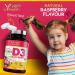 Kids Vitamin D3 1000 iu High Strength - Raspberry Flavour Chewables for 4-12 Years - Vegan Society Registered - 2 Months Supply - Made in UK - Buy Online on GoSupps.com