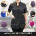 CHARLENE Anna Short-Sleeve Jacket - Custom Embroidery for Stylists & Groomers - XX-Large Magenta - Buy Online on GoSupps.com