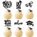 Pack of 24 Graduation Cake Decorations Graduation Cupcake Toppers Graduation Cake Decorations Cake Toppers for Graduation Parties Graduation Proms Black