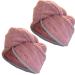 Homelevel 2x terry hair turban with button - head towel hairuch turban - 100% cotton quick -drying - 2 pieces - hair towel in old pink / light gray