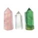 Medicine stalls pointed prisms for Reiki chakra meditation therapy decoration 3-Set (rose quartz clear quartz and flourit)